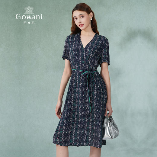 法国小众桔梗裙乔万尼夏真丝赫本复古桑蚕丝连衣裙女长款EN2E555 商品图1