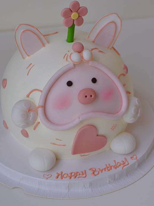 粉色猪猪 - 戚风水果生日蛋糕 商品图1