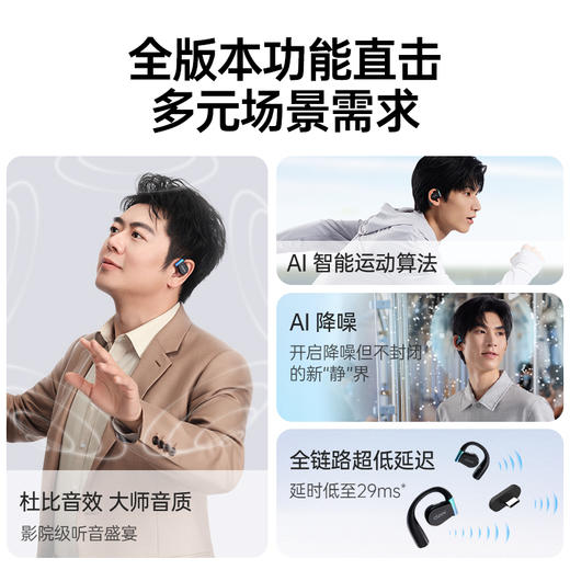 ClEER ARC 3 MAX款 无线蓝牙耳机 星光黑 不入耳开放式金榜挂耳式AI智能杜比声无线蓝牙运动耳机适配华为苹果小米国家补贴 商品图2