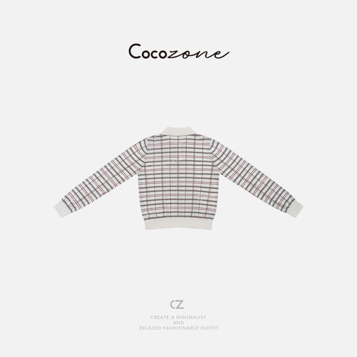 COCO ZONE 刘一一 2025新款格子撞色polo领套头针织衫CD1A0662 商品图1