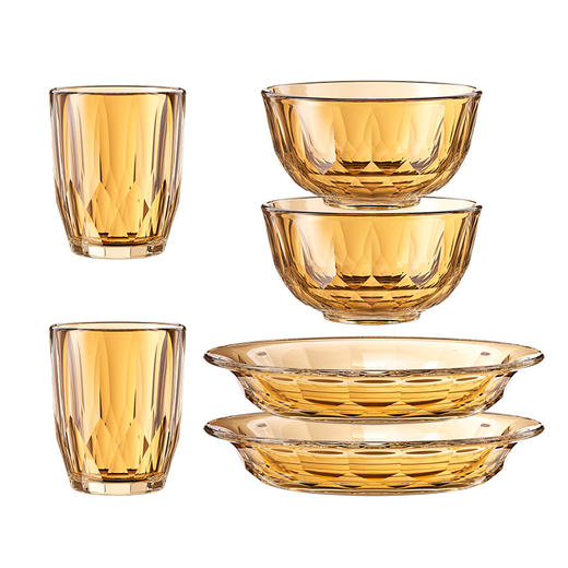 LLG1028S6FU 乐扣乐扣 晶珀系列琥珀色餐具6件套 商品图0