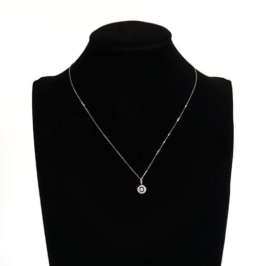 【天然正品】AU750白金镶钻简约时尚款0.03克拉钻石吊坠项链13.1*6.1*4.4MM（皆取最大值）女士现售价：1480特价！210325NJS11 商品图6