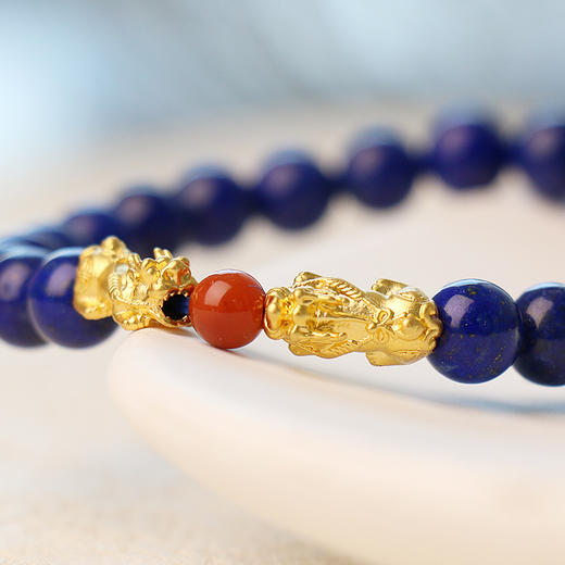 董易奇天然青金石手链男女款招财转运南红手串情侣串珠饰品 商品图7