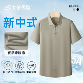 【封口款】【DDP】大依优型大码短袖衬衫套头半袖衬衣加肥加大中国风夏装时尚休闲大码上衣男士