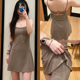 lulu家Align夏季新款 女士吊带裙露背镂空纯欲气质性感瑜伽连衣裙