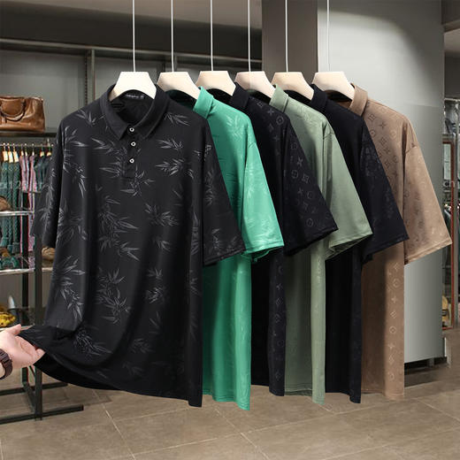 【超大码】【DPW】400斤大码男装翻领短袖POLO衫夏季加肥加大半袖体恤大码潮流简约男装胖子 商品图0