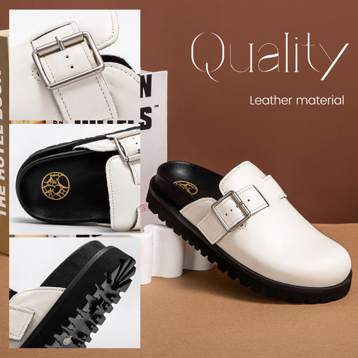 CHCH祈祈真皮拖鞋平底外穿时尚女式拖鞋CO1B3061 商品图1