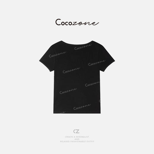 COCO ZONE 刘一一 春季字母刺绣圆领短袖T恤CD1A0040 商品图1