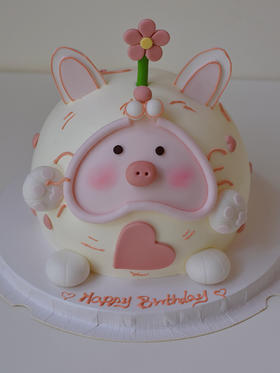 粉色猪猪 - 戚风水果生日蛋糕
