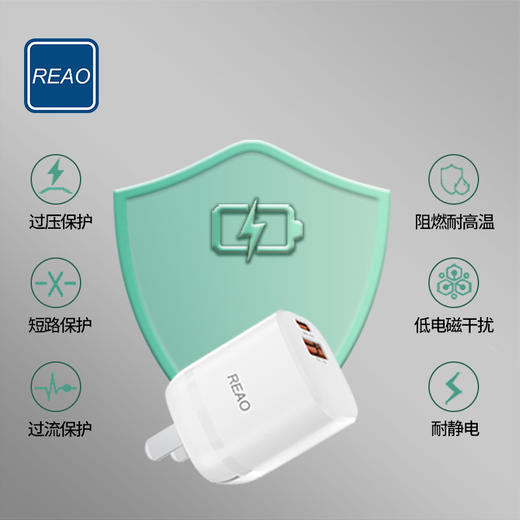 泺澳 30W氮化镓双口快充充电器 X26 商品图2