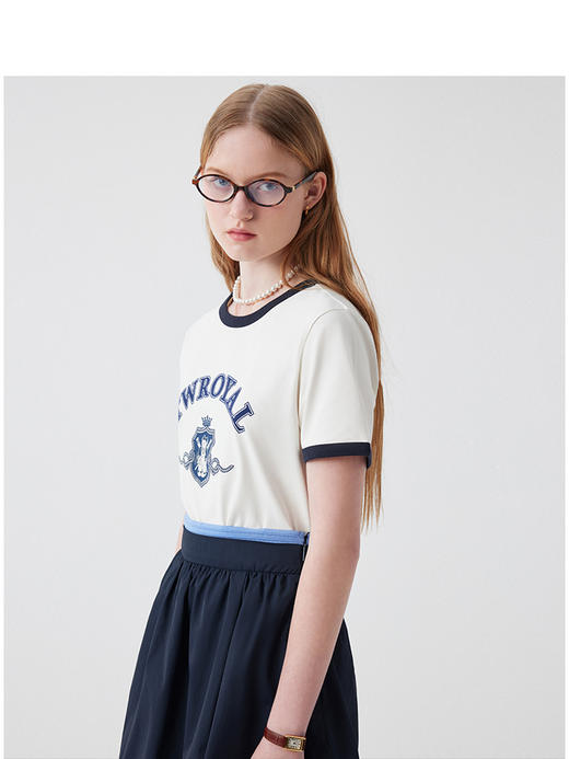 Teenie Weenie小熊字母圆领T恤女夏季女t恤TTRA252402W 商品图1