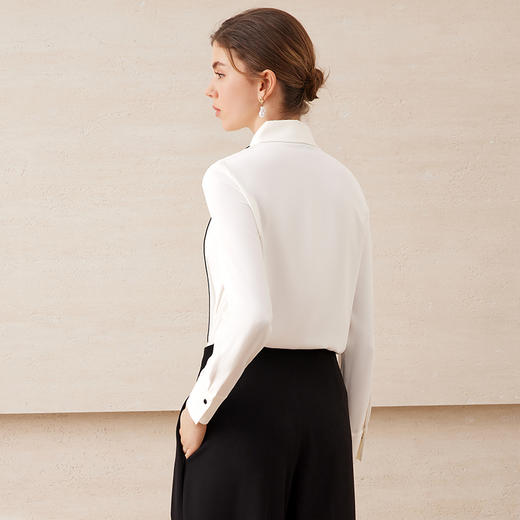 EITIE爱特爱气质简约百搭直筒显瘦正肩正式衬衫上衣春夏新款A2509509 商品图5