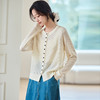 CC-22-2617白色镂空冰丝针织开衫女薄款空调衫夏季配吊带裙外搭披肩外套罩衫 商品缩略图0