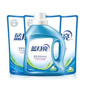 蓝月亮茉莉清香洁净洗衣液1kg+茉莉清香洁净洗衣液袋装500g*3袋