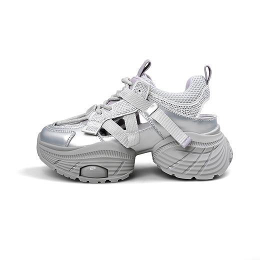 Safiya/索菲娅2025潮流厚底网面镂空烫钻增高休闲运动老爹鞋 SFD1112363 商品图10