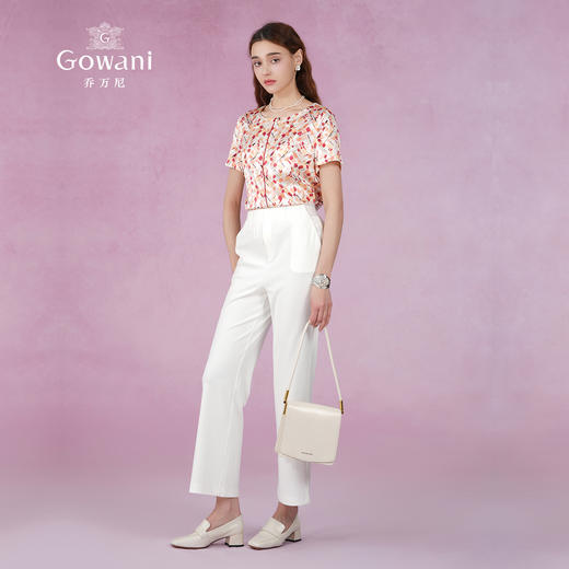 乔万尼春夏时尚减龄19mm真丝几何印花单上衣小衫ES2C151 商品图3