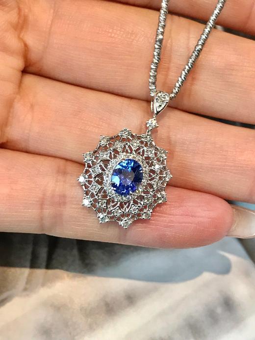 1.25ct刻面蓝宝石吊坠 商品图1