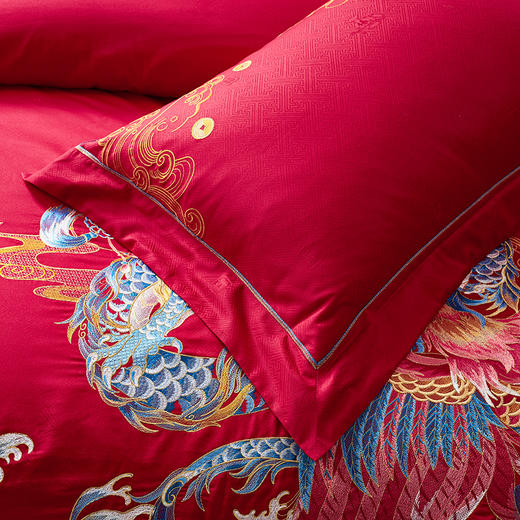 【6楼】富安娜婚庆床单八件/盛世红妆，单被加大，红 商品图4