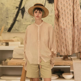 谜底衬衫分袖女2025夏季新品通勤立体花朵大廓形T型衬衣252MC0604