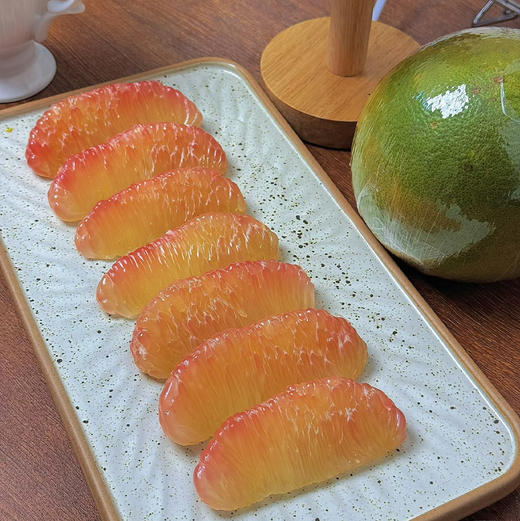 石家庄优选仓库速达，翡翠柚子 青皮爆汁柚，入口无渣，皮薄多汁，果肉晶莹剔透，2枚散装/3.4斤/3.6斤左右 商品图5