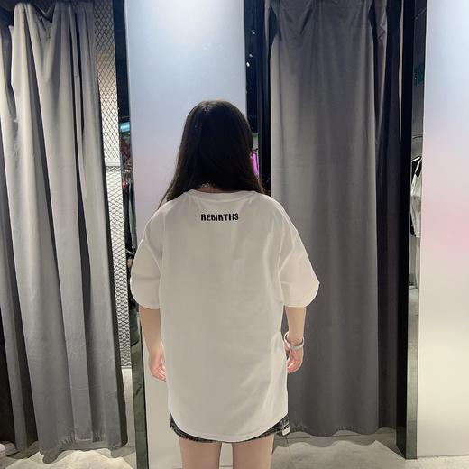 N 圆领大字母短袖针织T恤（白黄）春季 151010450321 商品图1