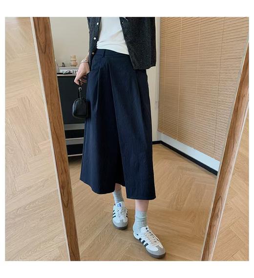 折纸裙jin口抗皱超态棉不对称对褶裥A字裙高腰半身裙 商品图6