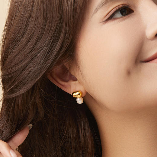 manreya小金豆 巴洛克珍珠项链 耳环 商品图3