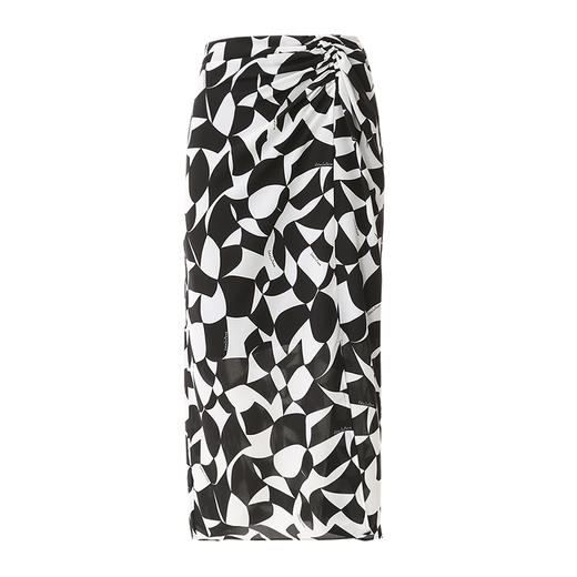 EITIE爱特爱夏季新款裙摆开叉印花显瘦高腰半身裙7806506 商品图5