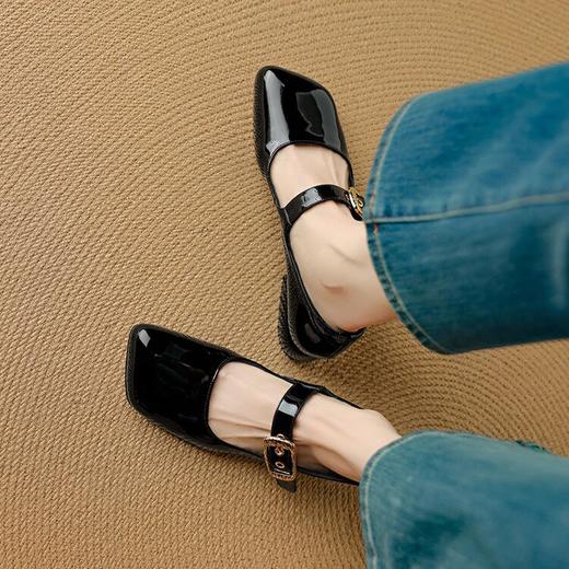 【预售5天】小香风粉嘟嘟真皮斜头玛丽珍平底单鞋NJMK&K1535 商品图3