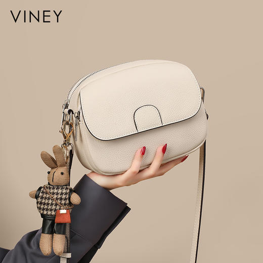 牛皮斜跨包 | VINEY 2025新款女包小圆包轻奢小众高级感小包 商品图4