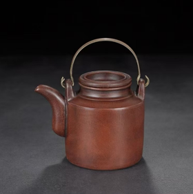 JS（任亿果）茶壶宜兴紫砂壶顾景舟纯手工壶老式提梁洋桶500ml