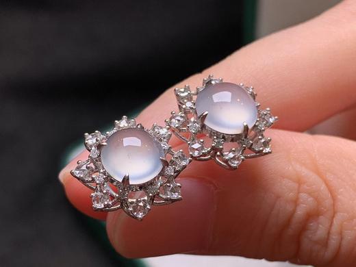 蛋面翡翠耳钉 商品图1