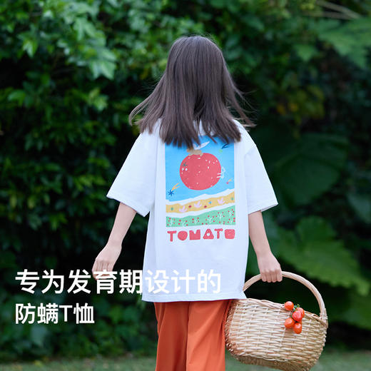 likeuu男女中大儿童T恤透气打底衫小番茄短袖吸汗防螨内搭上衣zy 商品图2