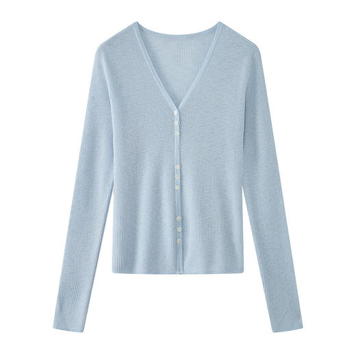 CC-22-2613夏天轻薄款针织冰丝开衫女2025春夏长袖外搭短款空调罩衫披肩上衣 商品图4