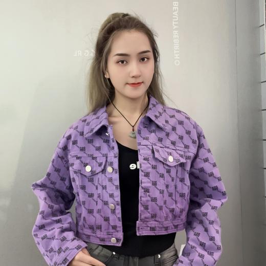 Z 翻领满印渐变双口袋短衬衫（紫）春季251010620321 商品图0