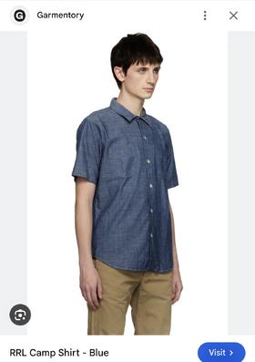 R.R.L 美式复古 棉麻混纺 短袖衬衫 TX417