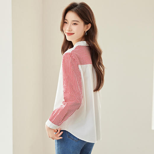 CC-XY-9503文艺风卡通刺绣长袖100棉衬衫女春夏季今年流行休闲POLO上衣女 商品图2