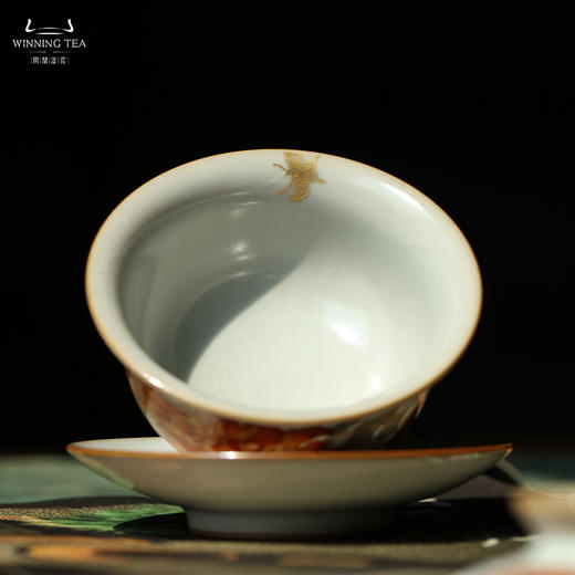 问鼎汝瓷月白精工复刻款正德盖碗（雍容华贵） 商品图1