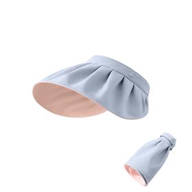 觅雨女士空顶折叠贝壳帽天蓝+西柚粉4682