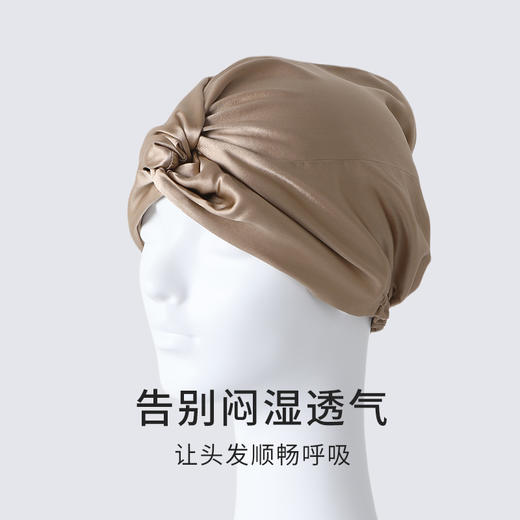 金三塔金三塔重磅真丝扭结发帽女100%桑蚕丝居家小物便携好物    JXQ303 商品图3