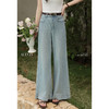 鹿向南「时髦攻略」蓝色复古高腰宽松阔腿牛仔裤女夏直筒加长裤子 商品缩略图0