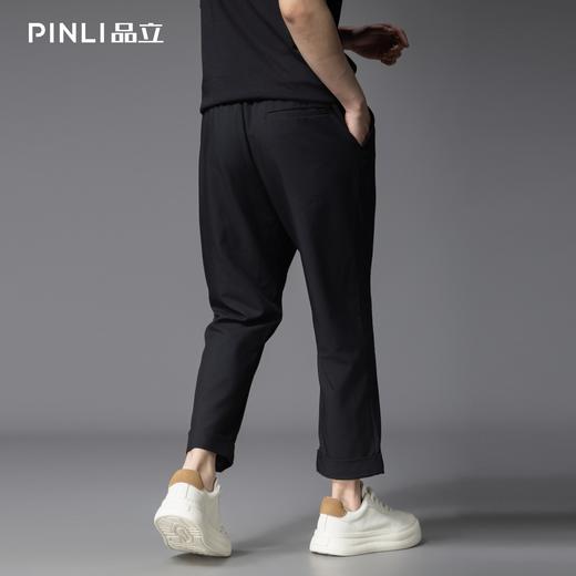 PINLI品立2025夏季新款男士拼接设计感九分裤潮牌百搭宽松休闲裤B252117041 商品图2