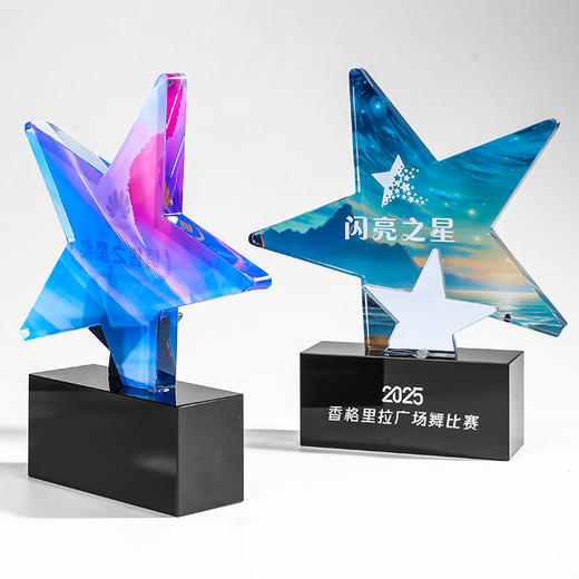 水晶奖杯定制创意五角星金属狼鹿展翅奖牌年会优秀员工销售冠军 商品图10