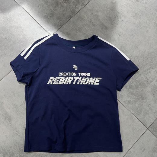 MZ圆领美式短袖T恤（白蓝）夏季 952010210321 商品图3