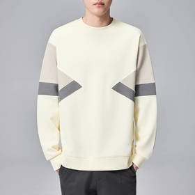 墨麦客男装撞色拼接男士休闲圆领卫衣2024秋季新款重磅肌理上衣男