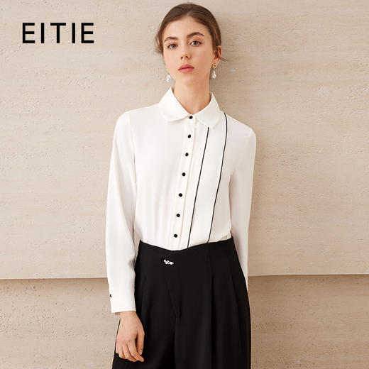EITIE爱特爱气质简约百搭直筒显瘦正肩正式衬衫上衣春夏新款A2509509 商品图0