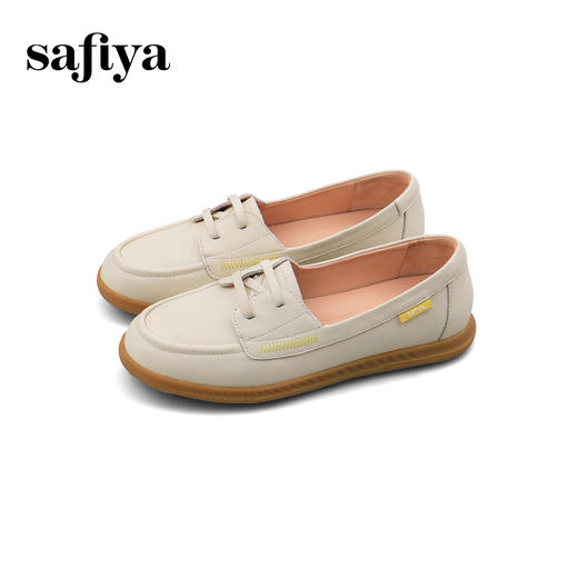 Safiya/索菲娅2025百搭一脚蹬真皮软底浅口休闲单鞋SFD1112153 商品图1