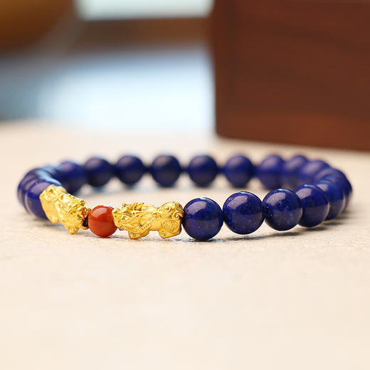 董易奇天然青金石手链男女款招财转运南红手串情侣串珠饰品 商品图5