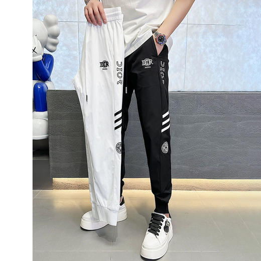 白色休闲裤男夏季潮流帅气百搭长裤男士修身束脚薄款运动裤  KDZC-5207* 商品图2