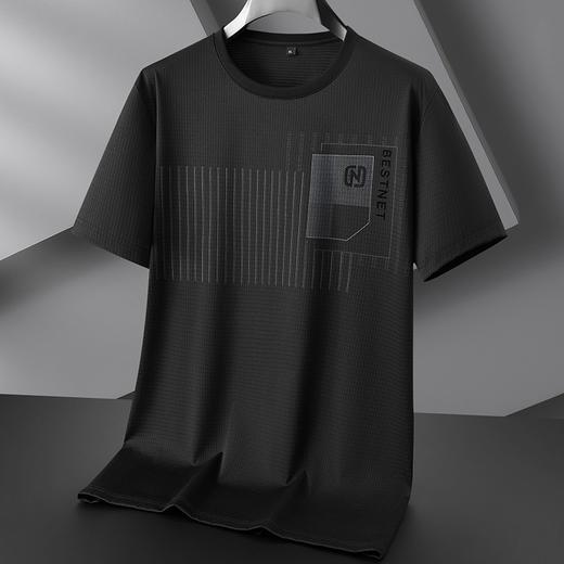 【冰丝】【DPF】大依优型大码短袖T恤运动休闲圆领加肥加大夏季冰丝上衣时尚半袖体恤男士 商品图2